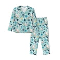 thumbnail image 1 of Honeii Sea Life print Women's Pajama Sets Long Sleeve Button Down Sleepwear Nightwear Soft Pjs Lounge Sets-Large, 1 of 7
