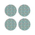 thumbnail image 1 of Honeii Sea Lighthouse print Leather Coaster Set of 4, ideal for safeguarding your furniture from drinks spills and effortless cleanup-Round Shape, 1 of 6
