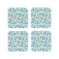 thumbnail image 1 of Honeii Sea Shells 2 print Leather Coaster Set of 4, ideal for safeguarding your furniture from drinks spills and effortless cleanup-Square, 1 of 6