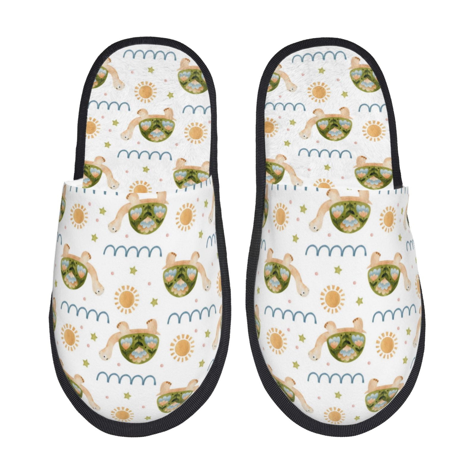 Honeii Sea Turtle Basking in the Sun print Slippers Memory Foam House ...