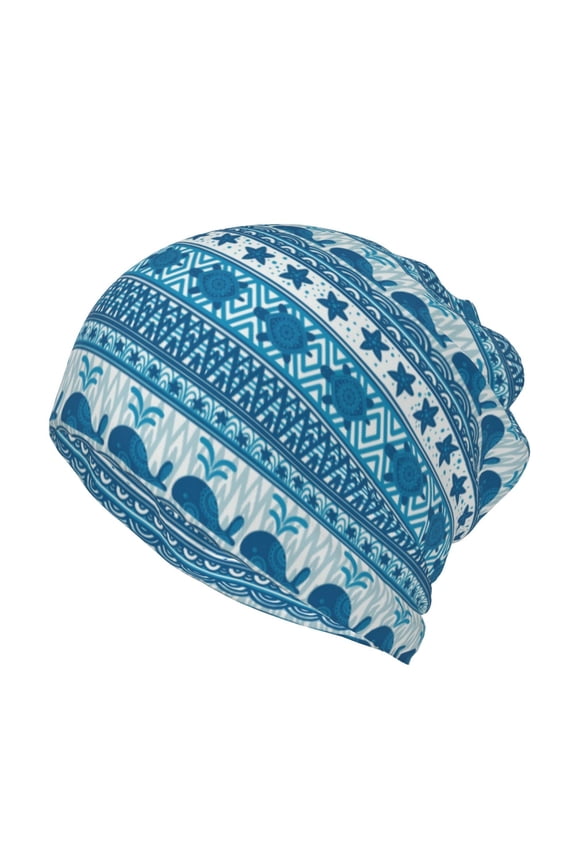 Sea Underwater Animals Print Winter Beanie Daily Hat - Thermal Polar Fleece Ski Running Hat Skull Cap for Men and Women,Beanie