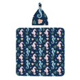 Honeii Seahorses And Plants Print Swaddle Blanket and Hat Set Newborn