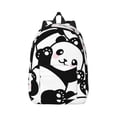 thumbnail image 1 of Honeii Seamless Pattern Cute Panda Print Canvas College Laptop Backpack, Durable Rucksack Travel Notebook Bag School Backpack Book Bag for Men Women-Medium, 1 of 7