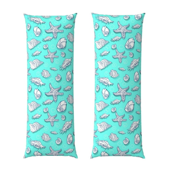 Honeii Seashell And Starfish Print Long Body Pillowcase 20x54 in,Body Pillow Cover with Zipper,Large Body Pillowcase,Soft Bed Decorative