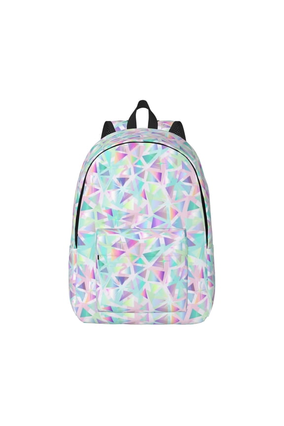 Sequins Print Canvas College Laptop Backpack, Durable Rucksack Travel Notebook Bag School Backpack Book Bag for Men Women-Medium