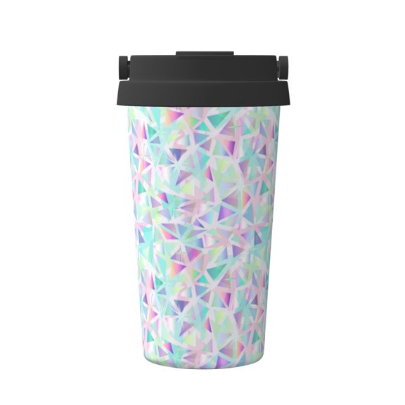 Honeii Sequins Print Travel Coffee Mug Insulated Coffee Cup with Leakproof Lid, Coffee Tumbler, Reusable Coffee Cups with Seal Lid