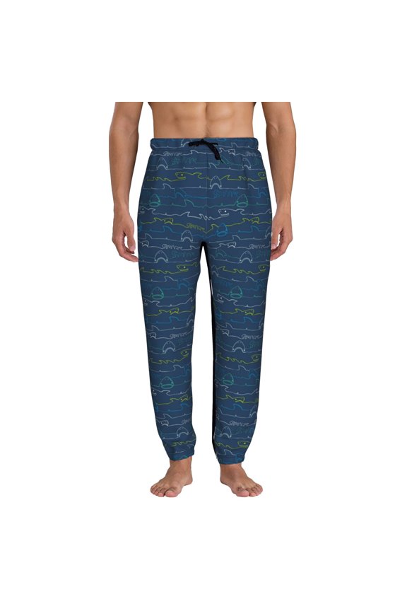Shark (2) Print Mens Jogger Sweatpants, Men's Lounge Pants with Pockets-XX-Large