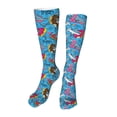 thumbnail image 1 of Honeii Sharks Summer Print Calf Socks Sports Socks Seamless Toe, Trouser Socks,Knee High Long Socks for Women and Men-One Size, 1 of 8