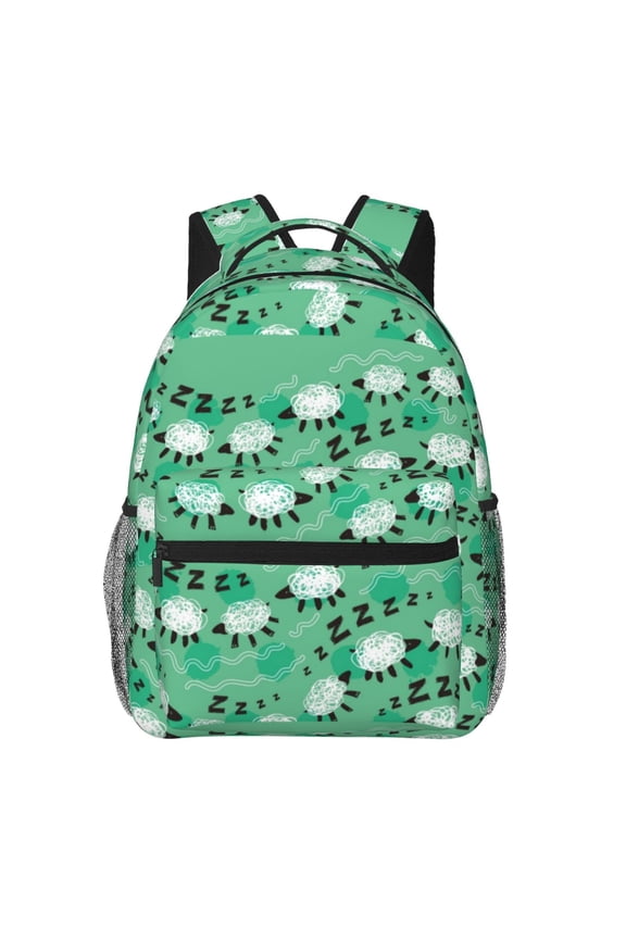 Sheep Zzz Print Backpack for Both Men and Women, Basic Bookbag for College, Work, or Travel,Rucksack Computer Bag-One Size