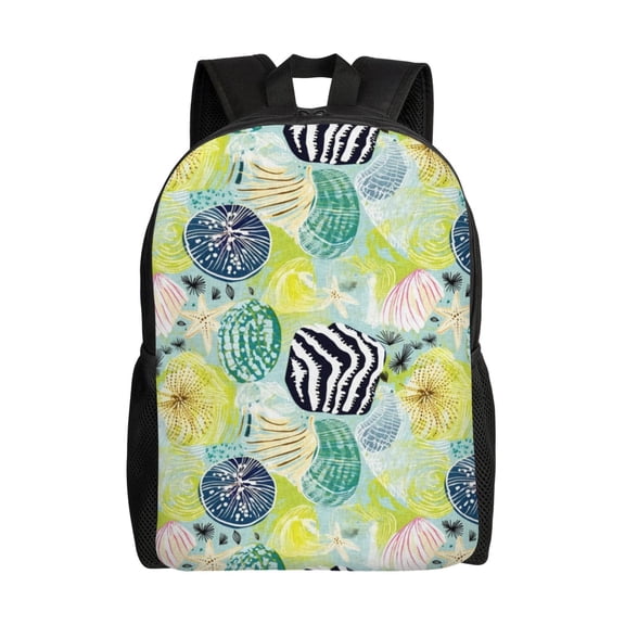Honeii Shell Clam Print Laptop Backpack for Work, College, Travel, Daily Backpacks for Men Women, Sport Rucksack,Computer Bag