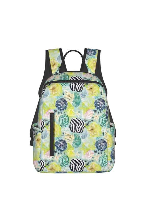 Shell Clam Print Lightweight Backpacks,Carry on Backpack,Durable Backpack for School, Work & Travel