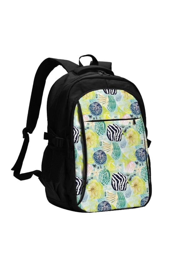 Shell Clam for Travel Laptop Backpack, Business Laptops Backpack with USB Charging Port, College High School Computer Bag for Men Women