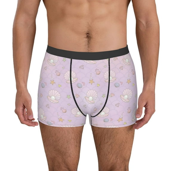 Honeii Shells Pearl Men's Underwear Boxer Briefs Pack, ComfortSoft Boxer Brief for Men, Moisture-Wicking Breathable-Medium
