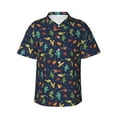 thumbnail image 1 of Honeii Shells and Seaweed Print Men’s Hawaiian Shirt,Classic Button-Down Short Sleeve Shirt, for Beach, Vacation, and Outdoor Activities,Large, 1 of 7