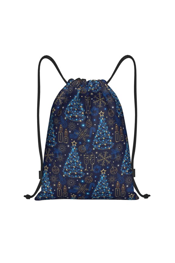 Shining Christmas Tree Print Drawstring Backpack,Drawstring Bags String Backpack Gym Cinch Sack Backpack Sport Bag Draw-
