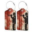 thumbnail image 1 of Honeii Silhouette Trumpet Red Art Print Leather Luggage Tag for Suitcases,ID Tags,Bag Tags for Luggage,Functional Travel Tag-4 PCS, 1 of 5