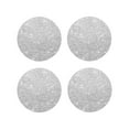 thumbnail image 1 of Honeii Silver Glitter print Leather Coaster Set of 4, ideal for safeguarding your furniture from drinks spills and effortless cleanup-Round Shape, 1 of 6