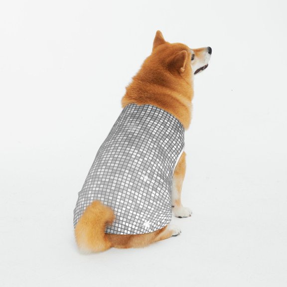 Honeii Silver Mosaic Pattern 100% Cotton Dog Clothes Dog Costumes Doggie Shirts Puppy Shirt Pet Vest Tank Top Cat Tee-4X-Large