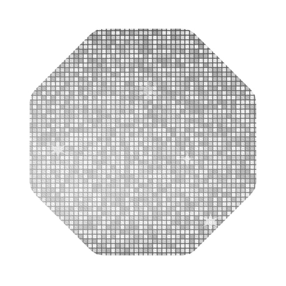 Honeii Silver Mosaic Print Leather Coaster Set of 6, Ideal for Safeguarding Your Furniture from Drinks Spills and Effortless Cleanup,Octagon