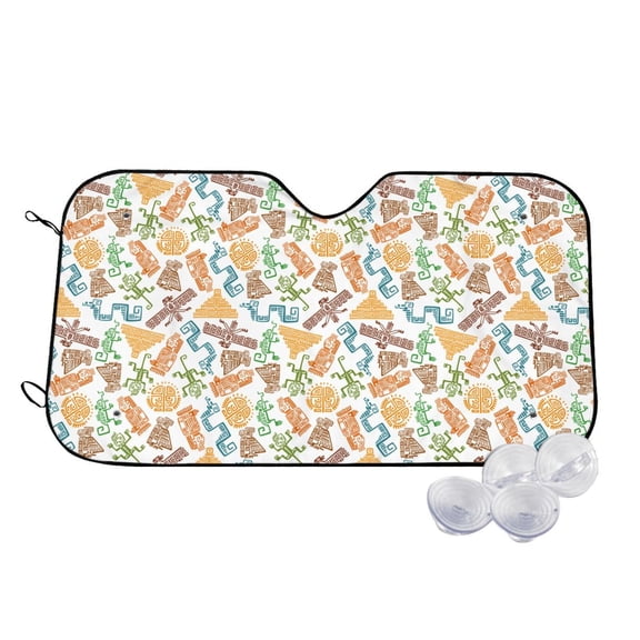Honeii Simple Drawing Print Car Sunshade for Windshield,Car Cover Sunshade Protector,Foldable Front Window Sun Visor,Fits Cars, SUVs, Trucks