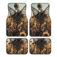 thumbnail image 1 of Honeii Skull Butterfly Sunflower Print Car Foot Mat Four-Piece Set - Front & Rear Universal Car Floor Mats for SUVs, Trucks, Sedans, 1 of 7