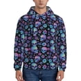 thumbnail image 1 of Honeii Skull Flower Blue Pattern Mens Hoodies Men's Loose Sleeve Sweatshirt,Pullover Hooded Sweatshirt for Men,Essentials Hoodie-Medium, 1 of 7
