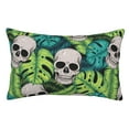 thumbnail image 1 of Honeii Skull and Palm Leaves Print Pillow Cases,Plush Throw Pillow Covers,Decorative Pillowcase for Sofa, Couch, Living Room-14"x20", 1 of 6