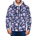 thumbnail image 1 of Honeii Skull crystal flower Print Hoodies for Men, Pullover & Full Zip, Breathable Zip up Hoodie, Sweatshirt-Large, 1 of 5
