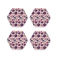 thumbnail image 1 of Honeii Skull lips record Guitar print Leather Coaster Set of 4, ideal for safeguarding your furniture from drinks spills and effortless cleanup-Hexagon, 1 of 1