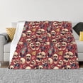 thumbnail image 1 of Honeii Skull record Guitar music print throw blanket, crafted from cozy cotton flannel, offers versatile home decor as a bedding suitable for all seasons.-80"x60", 1 of 6