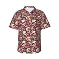 thumbnail image 1 of Honeii Skull rock record artist Print Men’s Hawaiian Shirt,Classic Button-Down Short Sleeve Shirt, for Beach, Vacation, and Outdoor Activities,Medium, 1 of 7