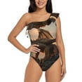 thumbnail image 1 of Honeii Sky Sunset Bronze Dragon for women's one-piece swimsuit featuring a chic one-shoulder design experience elegance and style in the water-X-Large, 1 of 1