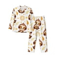 thumbnail image 1 of Honeii Sloth Yoga Pattern Mens Pajamas Set,2pcs Men's Lounge Long Sleeve Sleep Shirt and Pajama Bottoms Sleepwear Set,Mens Pjs Sets-Large, 1 of 7