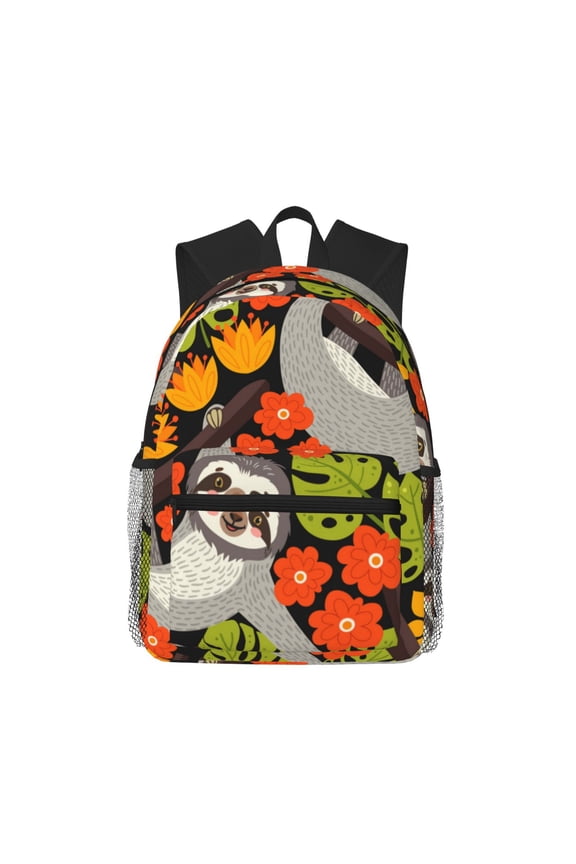 Sloth on the Branch Print School Backpack,Casual Lightweight Travel Rucksack Daypack,Backpacks for College High