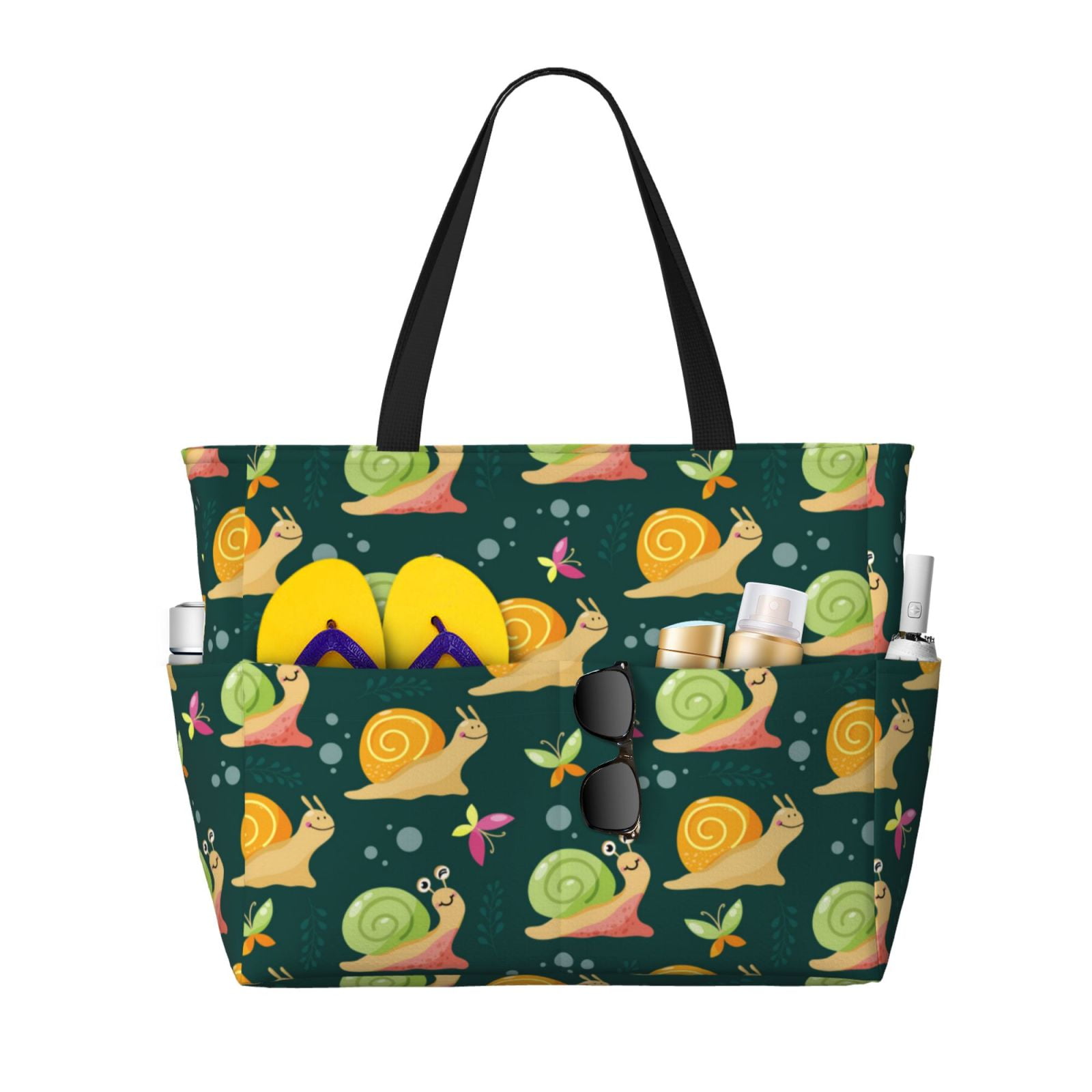 Honeii Snails And Butterfies for Tote Bag with Adjustable Strap,Beach ...
