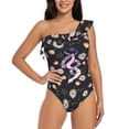 thumbnail image 1 of Honeii Snake And Floral1 for women's one-piece swimsuit featuring a chic one-shoulder design experience elegance and style in the water-X-Large, 1 of 6
