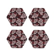 thumbnail image 1 of Honeii Snake And Rose print Leather Coaster Set of 4, ideal for safeguarding your furniture from drinks spills and effortless cleanup-Hexagon, 1 of 6