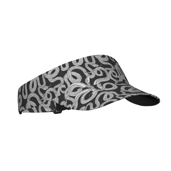 Honeii Snake Print Adult Sunscreen Visor Cap, Adjustable Sun Protection Hat,Sun Visor Hats,UV Protection Outdoor Sports Golf Running Sun Caps