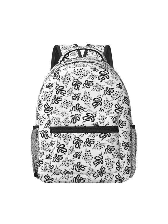 Snake Print Backpack for School,15.6 inch Laptop Back Pack for High School and College Students, Waterproof Computer Bookbag-One Size
