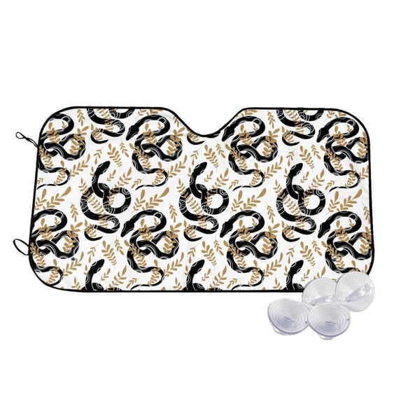Honeii Snake Print Car Sunshade for Windshield,Car Cover Sunshade Protector,Foldable Front Window Sun Visor,Fits Cars, SUVs, Trucks