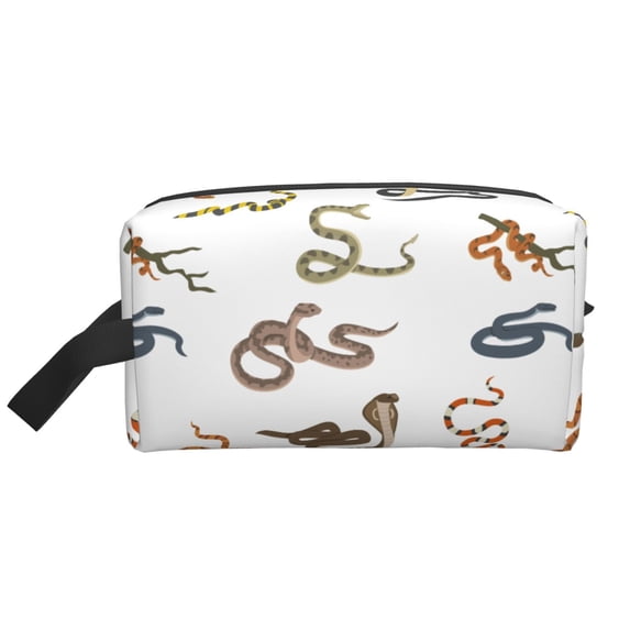 Honeii Snake Print Multi-Purpose Storage Bag,Hanging Dopp Kit,Small Toiletry Bag for Traveling for Toiletries, Makeup, and Small Essentials