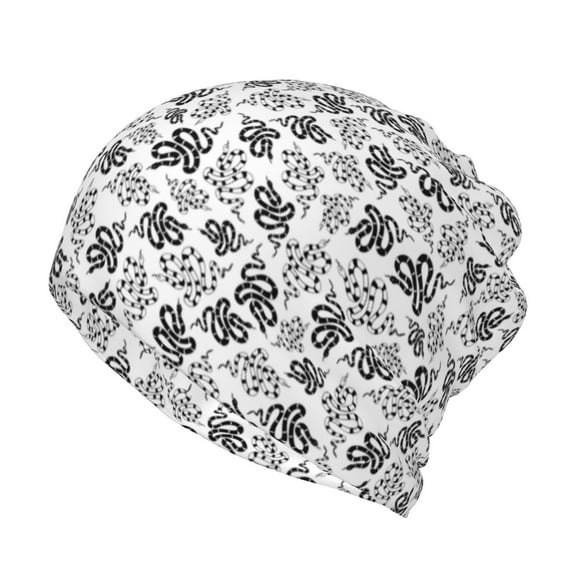 Honeii Snake Print Winter Beanie Daily Hat - Thermal Polar Fleece Ski Running Hat Skull Cap for Men and Women,Beanie