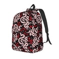 thumbnail image 1 of Honeii Snake And Rose Print Canvas Backpack for School & Outdoor,Laptop Excursion Backpack,Notebook School Bookbag For Men Women,for Work, Travel, and Everyday Use-Small, 1 of 5