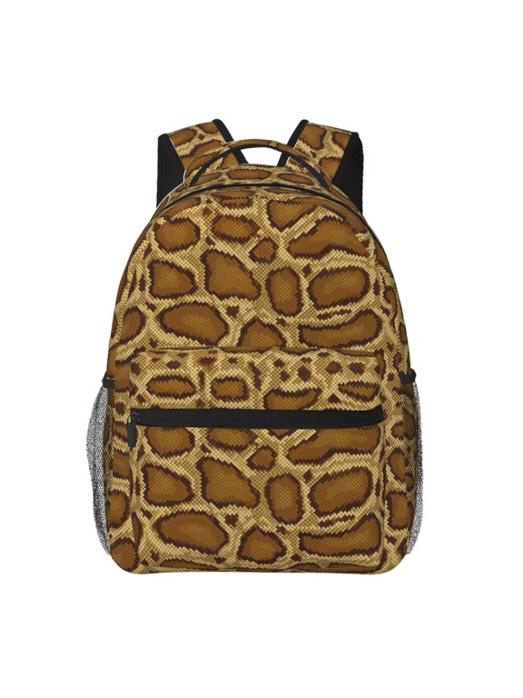 Snake Skin Print Backpack for Both Men and Women, Basic Bookbag for College, Work, or Travel,Rucksack Computer Bag-One Size