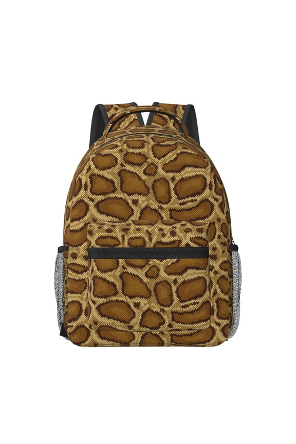 Snake Skin Print Backpack for School,15.6 inch Laptop Back Pack for High School and College Students, Waterproof Computer Bookbag-One Size