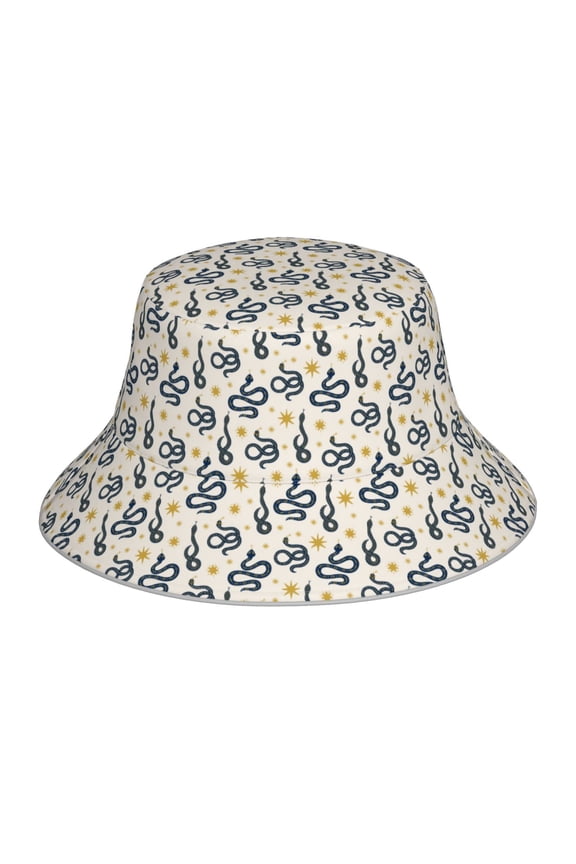 Snake for Unisex Bucket Hat Waterproof Rain Hat Reversible Shiny Rave Bucket Hat for Concert Festival Boonie Cap