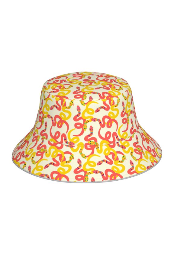 Snake for Unisex Bucket Hat Waterproof Rain Hat Reversible Shiny Rave Bucket Hat for Concert Festival Boonie Cap