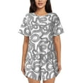 thumbnail image 1 of Honeii Snake for Women's Summer Pajama Set featuring Soft Short Sleeve Shirt & Matching Bottoms with Convenient Pockets for Relaxed Home Wear-Small, 1 of 6