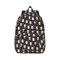 thumbnail image 1 of Honeii Snowflake Cream Hot Cocoa Print Canvas College Laptop Backpack, Durable Rucksack Travel Notebook Bag School Backpack Book Bag for Men Women-Small, 1 of 7