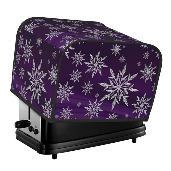 Honeii Snowflake Gradient Purple Print 4 slice Toaster Cover, Two Slice Toaster Dust-proof Cover For Kitchen Small Appliance and Fingerprint Protection